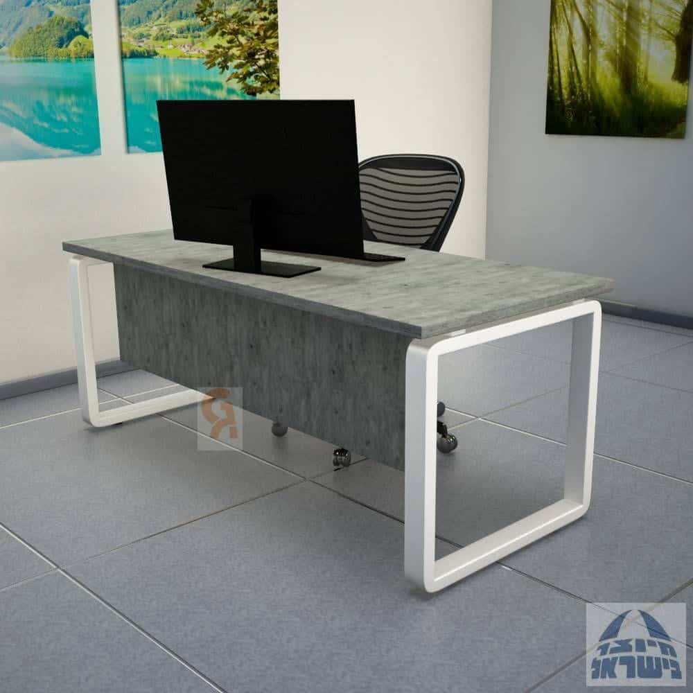 שולחן כתיבה דגם רונדו אפור לבן